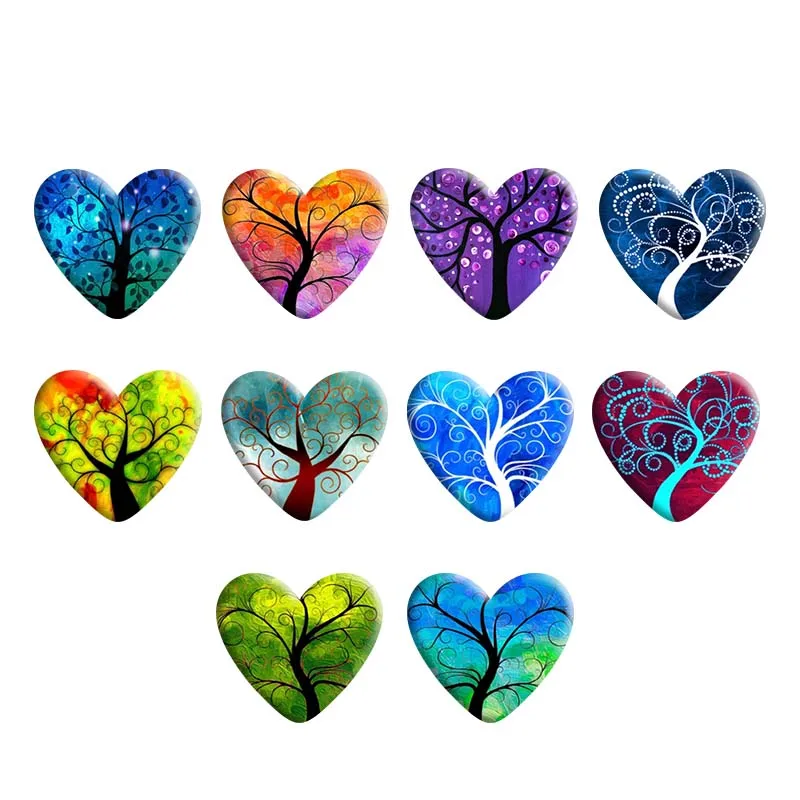 

Tree of life heart Heart Photo Resin Cabochon Accessories 37mm*34mm R1020