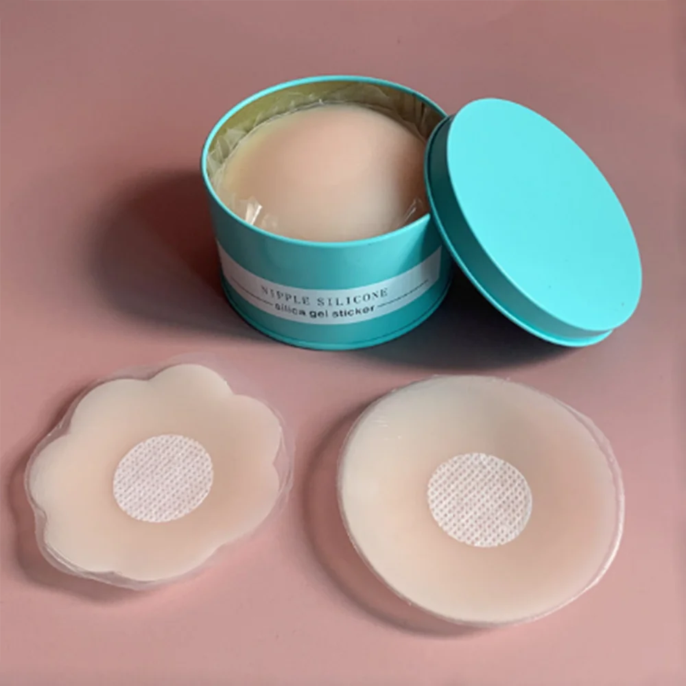 

Silicone Nipple Stickers 4 Pair Anti-bump Chest Pad Lift Nipple Cover Pads Invisible Reusable Women Bra Chest Sticker Breast Pad