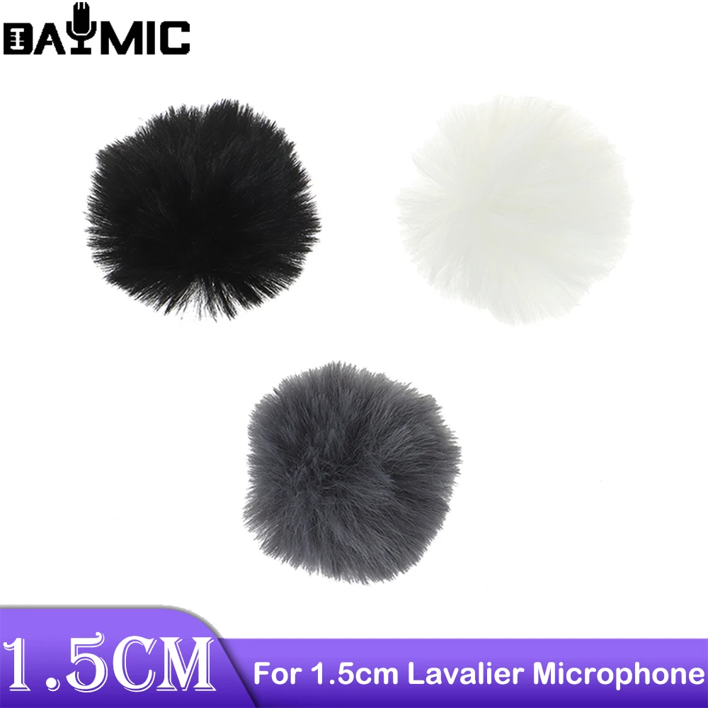 

1.5cm 15mm Universal Lapel Mic Furry Windscreen Fur Windshield Wind Muff Soft Comfortable Lapel Lavalier Microphones