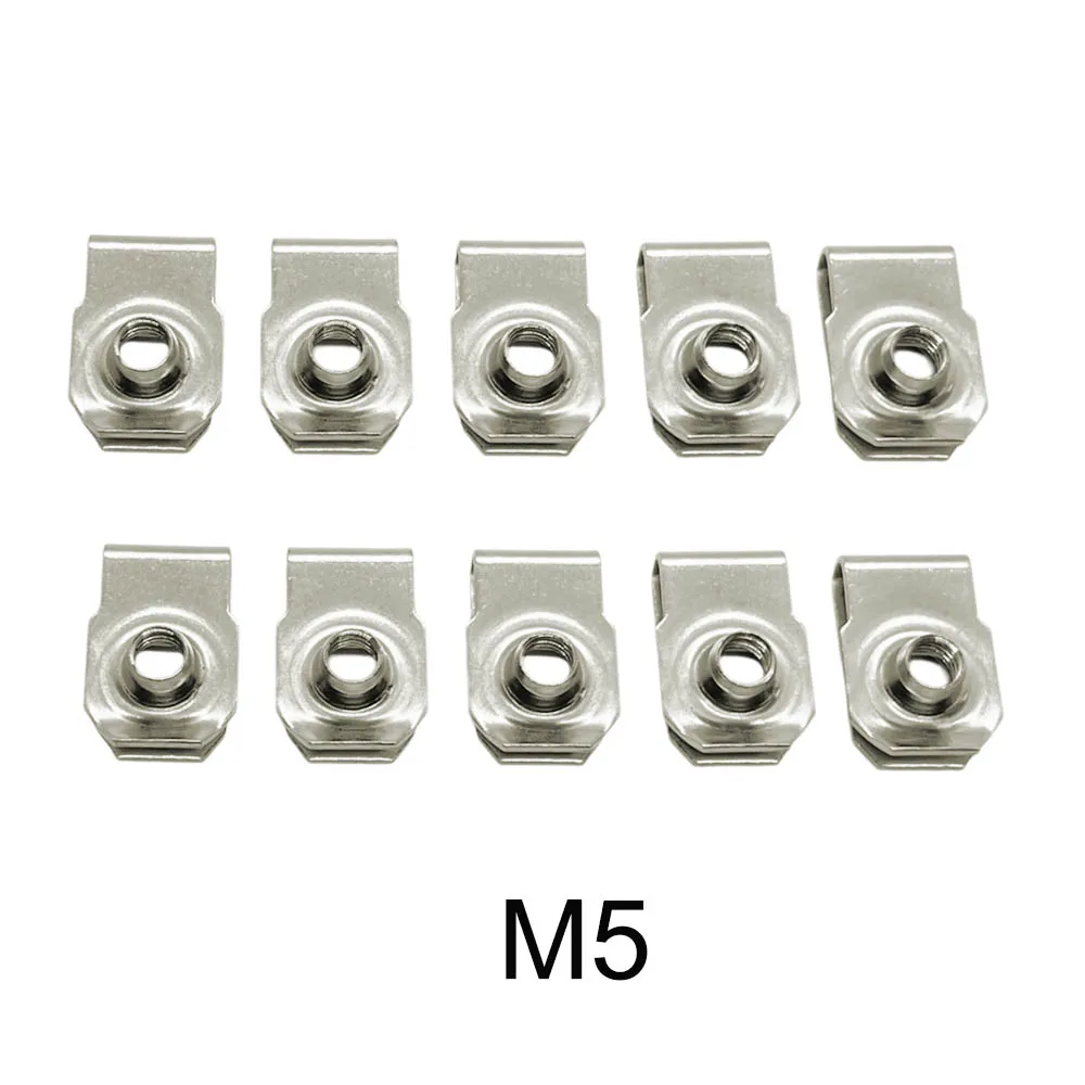 

10 шт./лот, зажимы U-образного типа из нержавеющей стали 304 с резьбой M4 M5 M6 M8, язычковая гайка, листовая пружина, гайки Q312 для автомобиля, мотоцикла