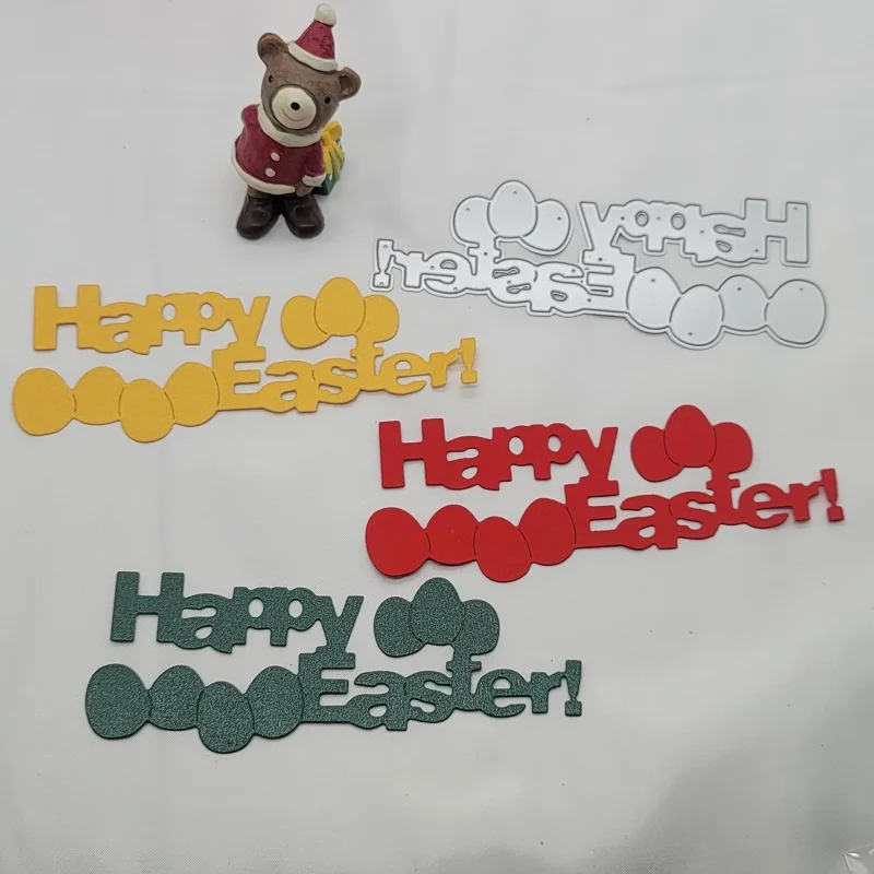 

Pan's 2022 New Die Cuts English Happy Easter Cutting Dies for Scrapbooking Embossing DIY Manual Photo Album Decor Knife Mold