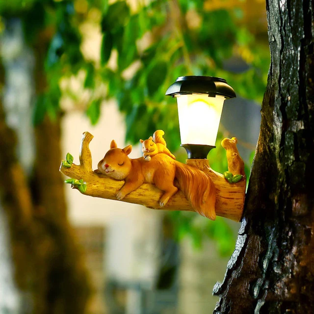 Ogród lampa słoneczna lenistwo wiewiórka ozdoby z żywicy park zewnętrzny trawnik drzewo meble rzemiosło willa dziedziniec rzeźba dekoracja