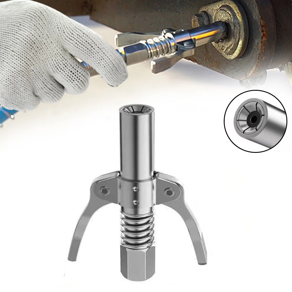 

10000 PSI Grease Tool Coupler Heavy-Duty Quick Release Double Handle Standard 1/8" NPT Connector Leak-Free Grease Tool