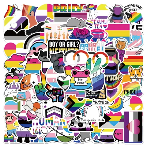 10/30/50/100PCS Mix Nonbinary Pansexual Transgender Bisexual Asexual Pride Stickers LGBT Skateboard Laptop Guitar Car Sticker