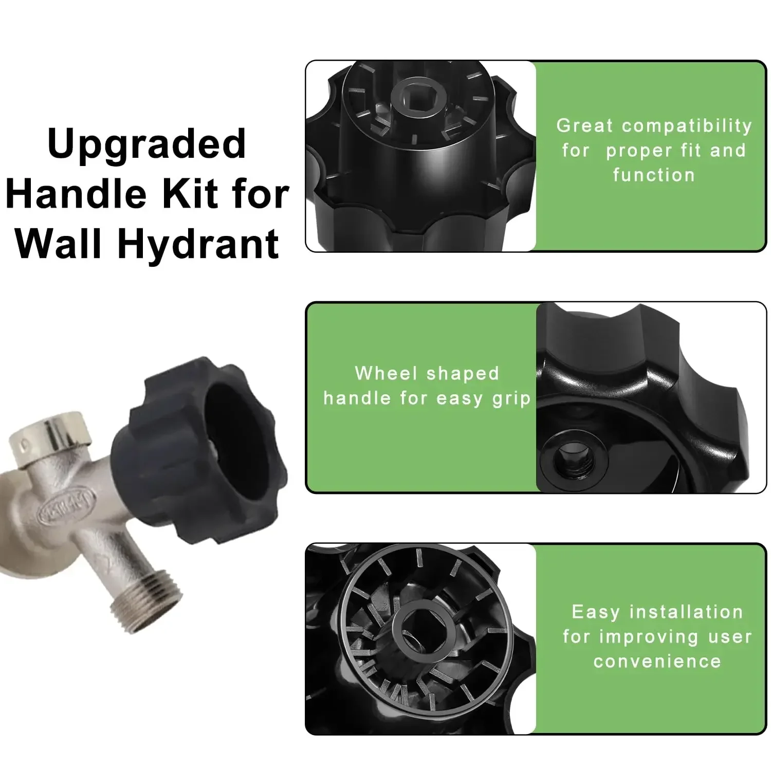 Замена комплекта ручек для настенного гидранта 630-7965 Mansfield серии 300/400/500 тип ручки