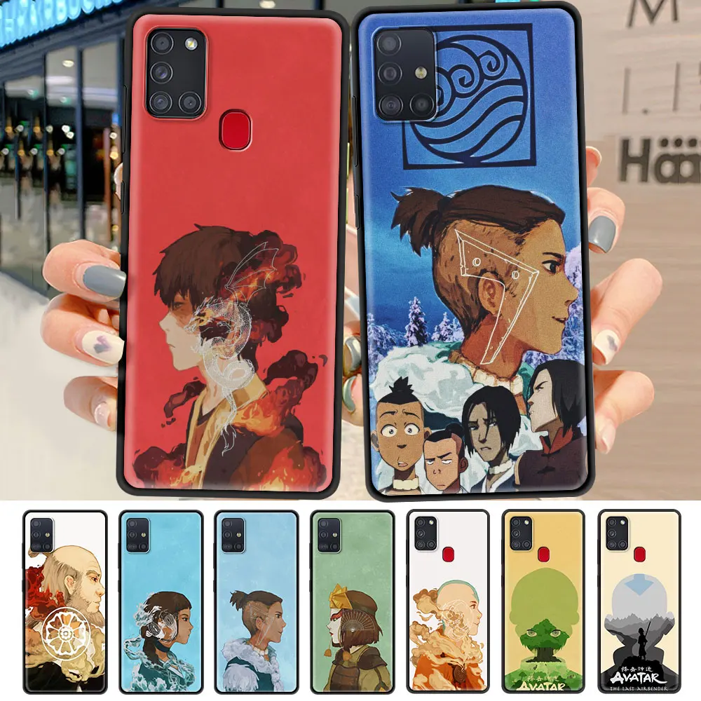 

Black Phone Case For Samsung Galaxy A51 A71 A12 A21s A31 A52 A32 Soft Antifall A72 A41 A11 Housing Funda Avatar Airbender Custom