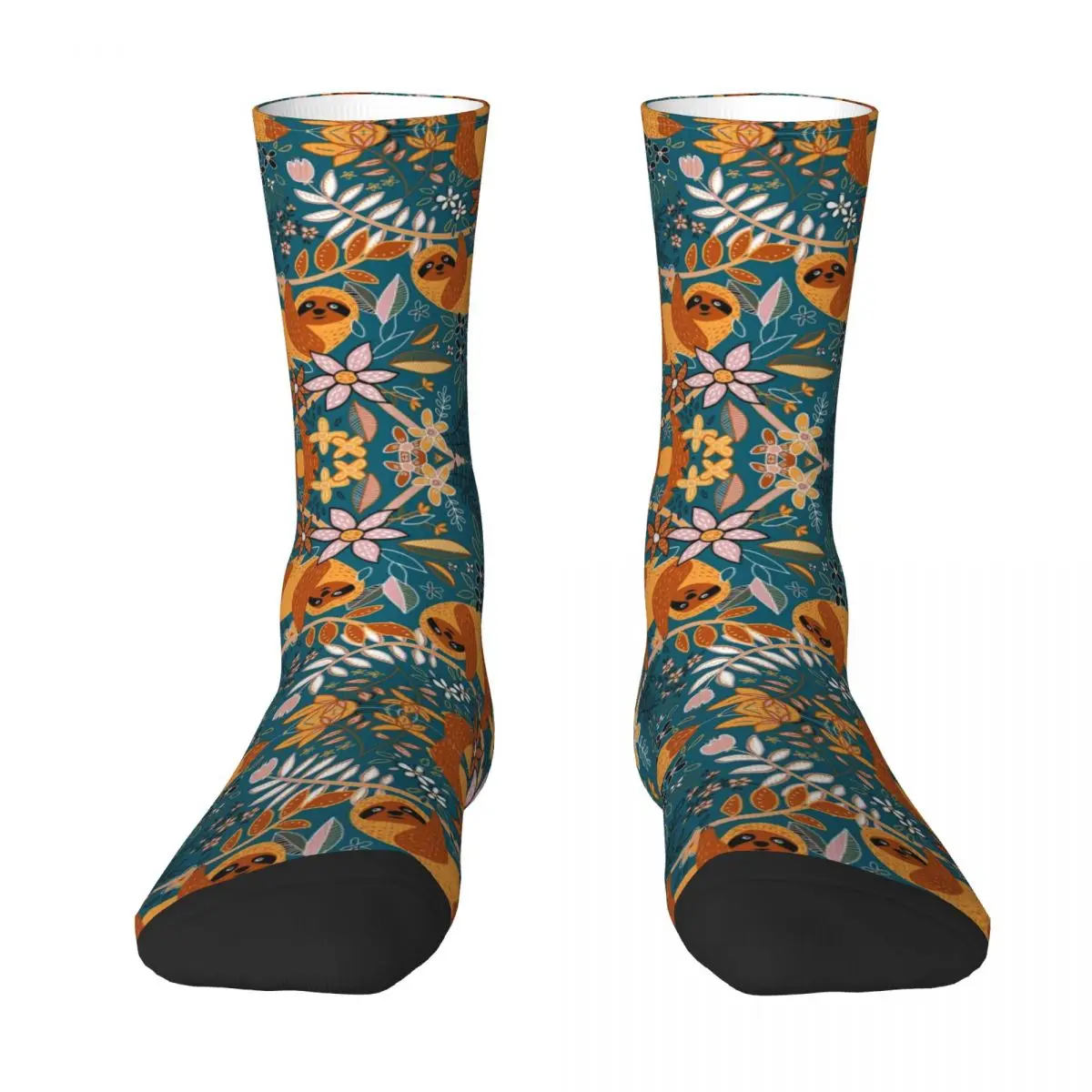 

Happy Boho Sloth Floral R92 Stocking Funny BEST TO BUY Contrast color Field pack Nerd Compression Socks