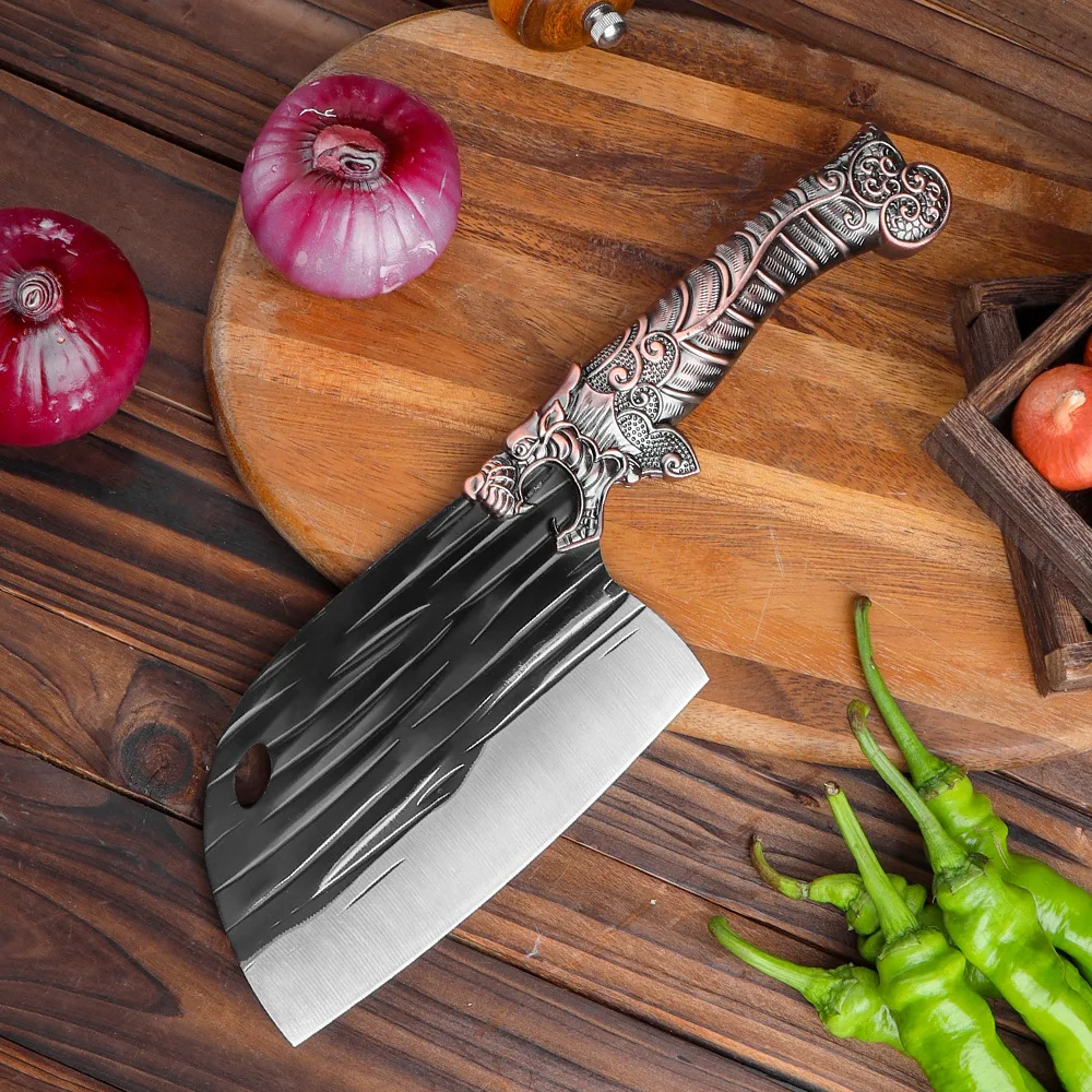 

Hand Forged Kitchen Knife Household Slicing Knife Sharp Stainless Steel Cutting Knife for Chefs Slicing Meat Cutting Knife