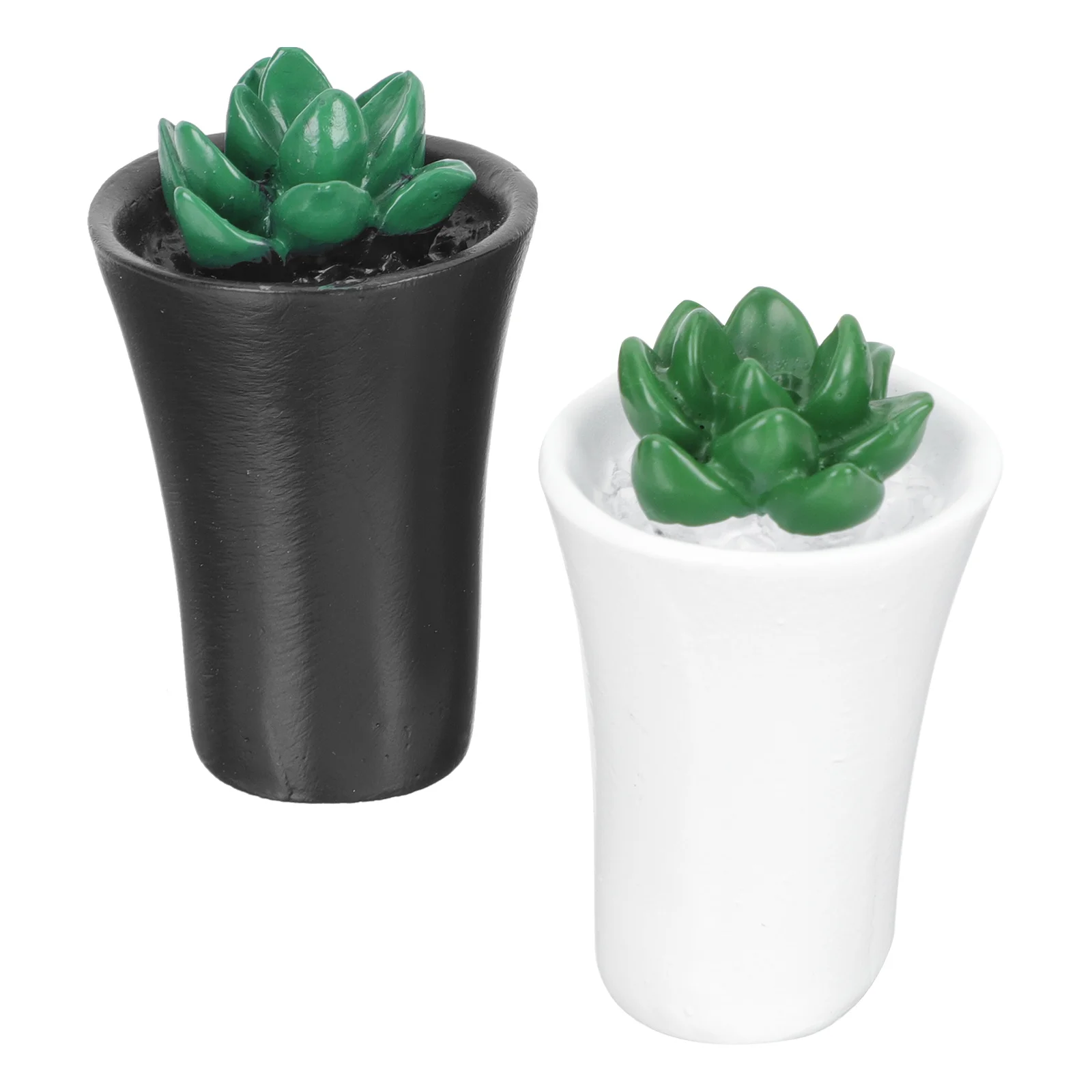 

2pcs Mini Simulation Bonsai Ornament Mini House Decor Artificial Succulent Plant Decor