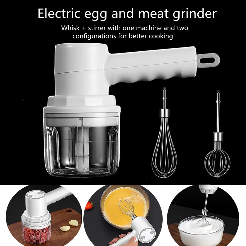 

Wireless Portable Electric Garlic Rammer Usb Egg Beater Whisk Wireless Automatic Meat Food Machine Hand-held Mix Kitchen Tool