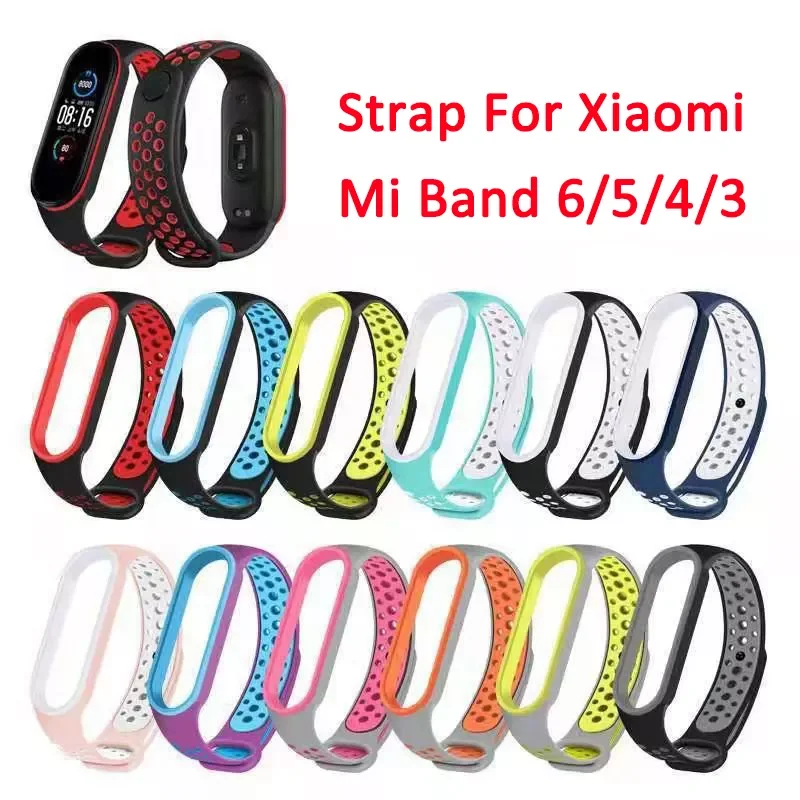 

Strap For Xiaomi Mi Band 6 5 4 Silicone Anti-sweat Replacement Wrist TPU Breathable Wristband For Amazfit Band 5 Mi band 6 5 4 3