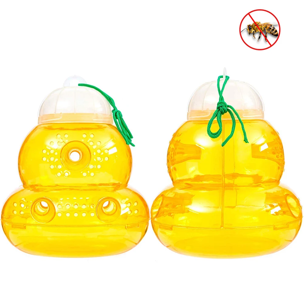 

2Pcs Gourd-shaped Wasp Trap Outdoor Hanging Bee Traps Catcher Deterrent Killer Insect Non-Toxic Reusable Hornet Trap Garden Tool