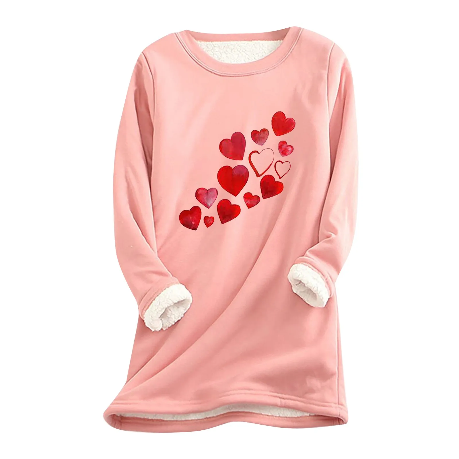 

Sweaters with Collar Women's Autumn And Winter Print Loose Tops Thickened And Fleece Warm Fit Bottoming Casual Short Sleeve Top