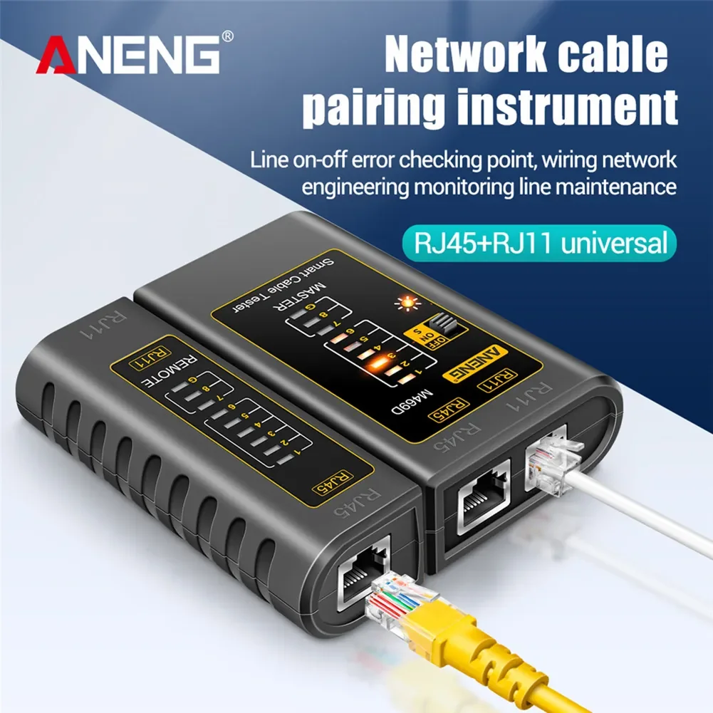 

NEW M469D RJ45 Cable lan tester Network Cable Tester RJ45 RJ11 RJ12 CAT5 UTP LAN Cable Tester Networking Network Repair Tool
