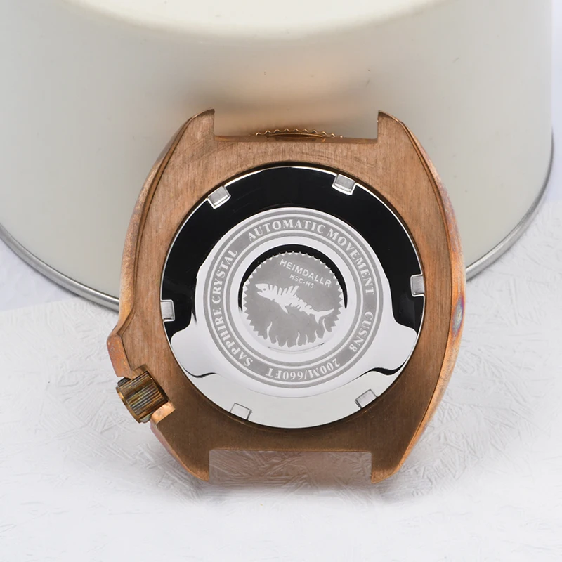 Фото 6105 Бронзовый корпус часов Abalone C3, светящееся сапфировое стекло, корпус часов для дайвинга, подходит для Seiko для NH35/NH36, модные часы с автоматическим механизмом №2