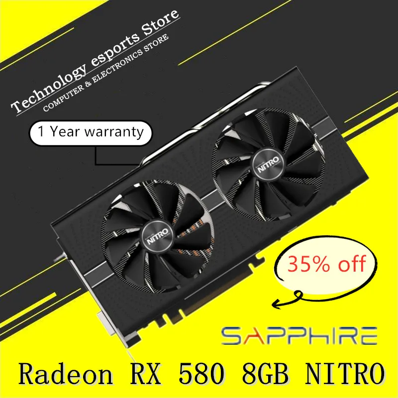 SAPPHIRE Radeon RX 580 8Gb NITRO+ Radeon Graphic card RX 580 Game