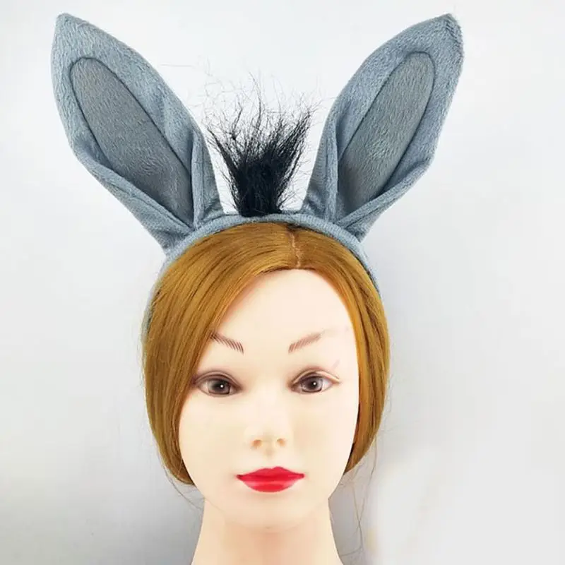 6 Pcs Festival Party Haarigen Donkey Stirnband Haar Hoop Nase Schwanz Krawatte Handschuhe Set Halloween Weihnachten Kostüm Cosplay Headwear – Detail 25