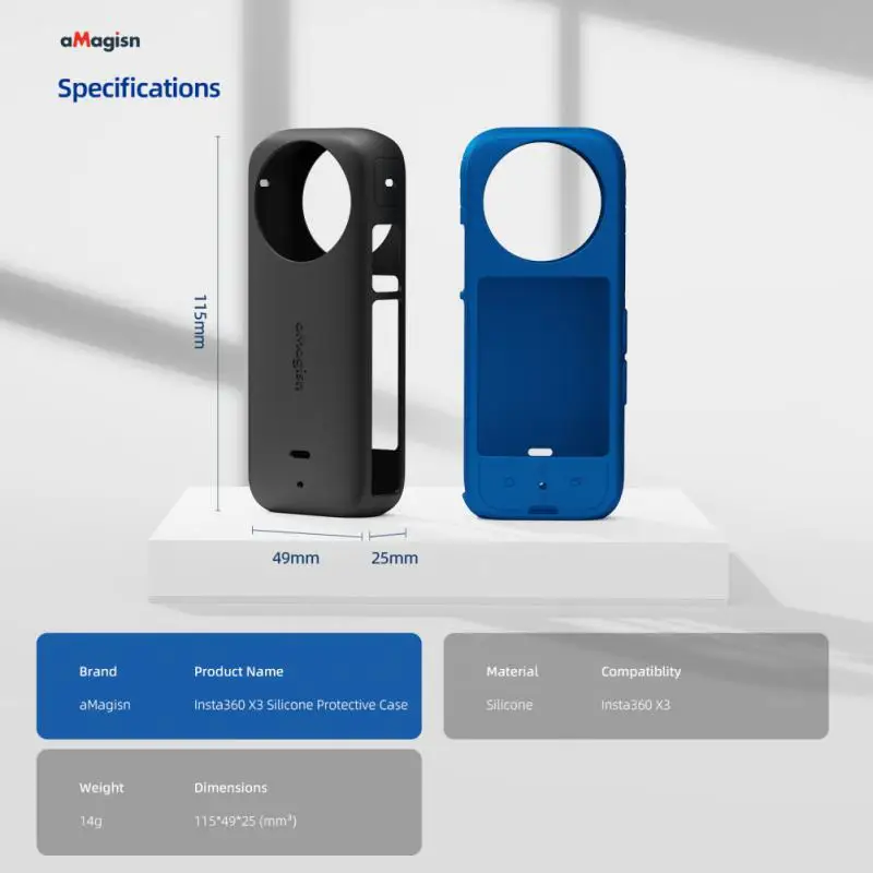 

Защитный силиконовый чехол для корпуса 360 X3, силиконовая крышка, аксессуары для защиты от царапин, чехол для корпуса Insta360 X3