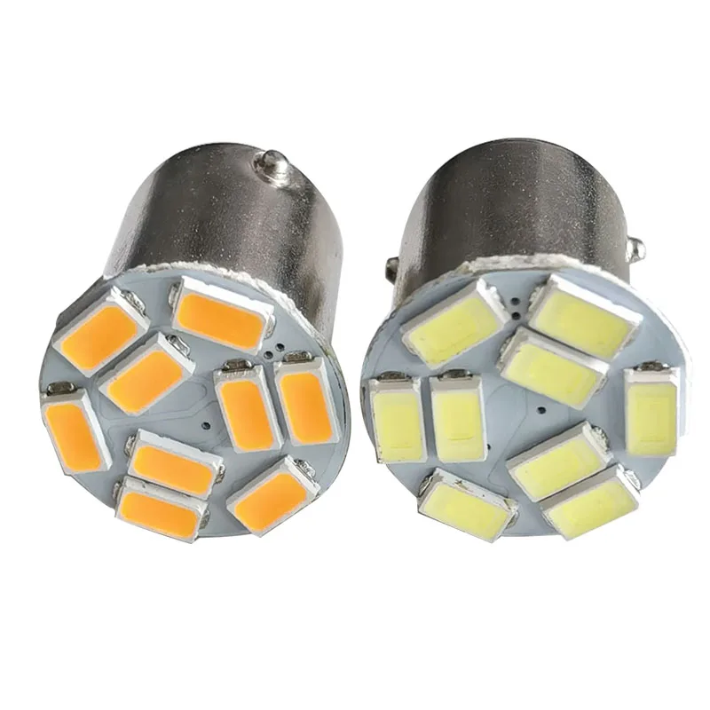 

2Pcs Auto LED S25 P21W 1156 BA15S 9 SMD 5630 1157 BAY15D blinker Parkplatz Backup-Birne Lampe Weiß gelb DC 12V