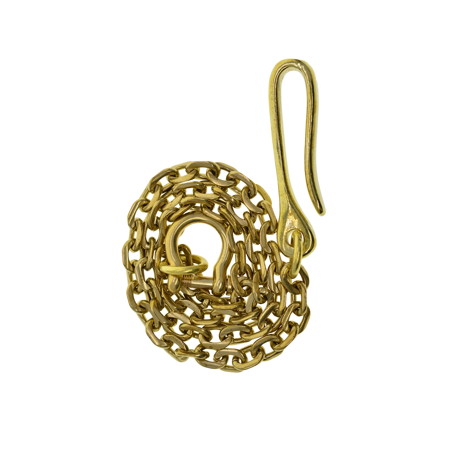 

Fine brass wallet jean chains Japanese fish U hook Bow shackle joint link clasp Italian flat cross link chain gift for friend