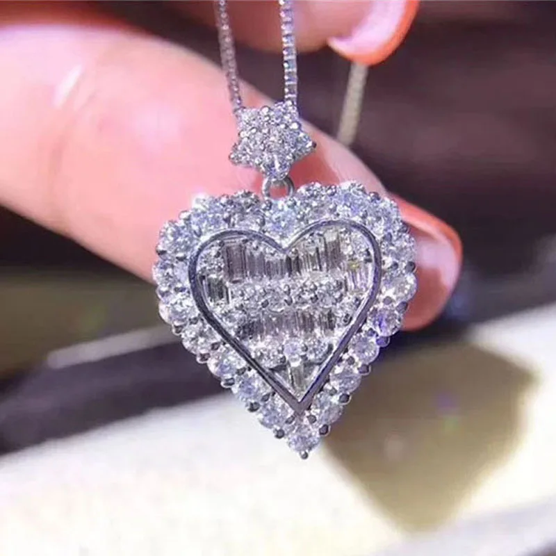 

2022 New Fashion Heart silver color on the neck Necklace For Women Party Gift Jewelry Bulk Sell Moonso X6135