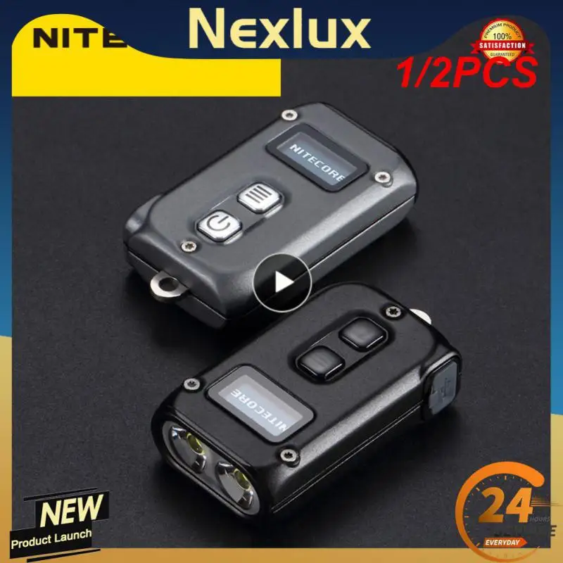 

Мини-брелок TINI2, светодиодный фонарик 500 люмен, встроенный литий-ионный аккумулятор 280 мАч, Type-C, перезаряжаемый карманный фонарик для повседневного использования, 1/2 шт.