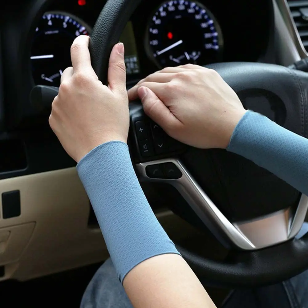 

Summer Ice Silk Sports Protect Wrist Wristband Men's Thin Outdoor Sports Breathable Elastic Sunscreen Wrist Cover Women
