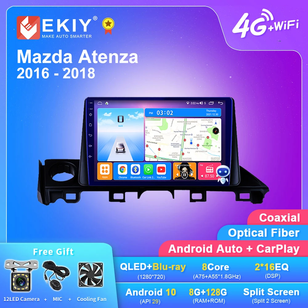 

Автомагнитола EKIY T7 QLED DSP Android для Mazda Atenza 2016-2018 Автомобильный мультимедийный видеоплеер 2 din Carplay GPS Navi головное устройство DVD