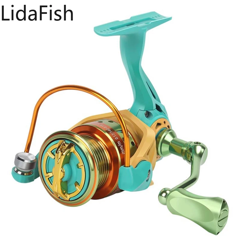 Lidafish 1000-2000 Aluminium Spool 5.2:1 Spinning Fishing Reel Max Drag 8Kg Spinning wheel for Carp Fishing carret
