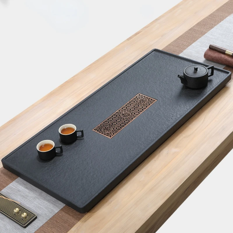 

Japanese Stone Tea Tray Serve Food Decorative Kitchen Coffee Gong Fu Cha Black Tea Tray Office Accessories Plateau Home Teaware