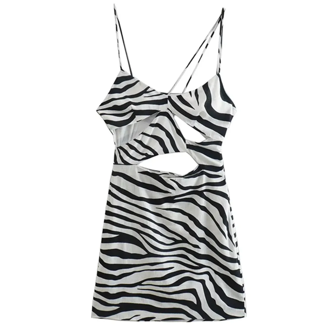 

Женское ажурное платье на бретелях Jenny & Dave, летнее сексуальное платье в английском стиле с полосками зебры, 2022