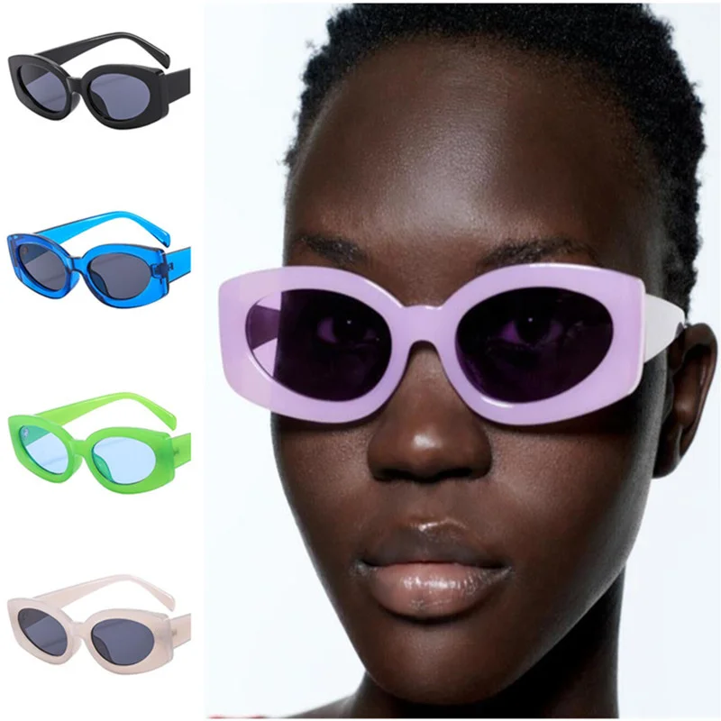 

NEW Sunglasses Unisex Jelly Color Sun Glasses Cat Eye Adumbral Anti-UV Spectacles Oversize Frame Eyeglasses Simplity Ornamental