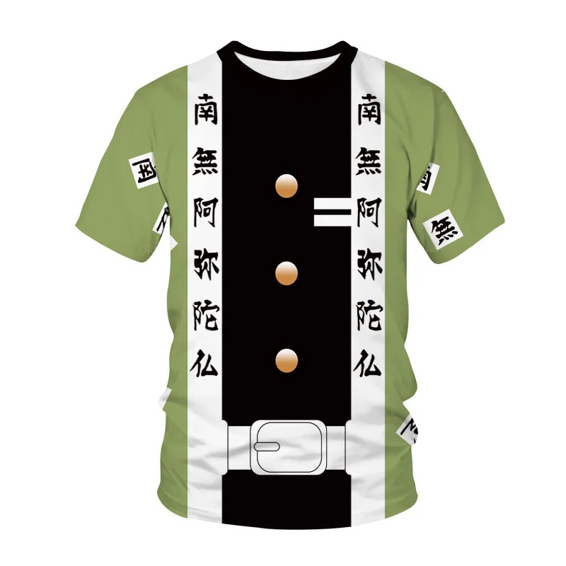 

Anime Demon Slayer Kamado Tanjirou Cosplay Costumes Short Sleeves T-Shirts Children Adult Summer Casual Top