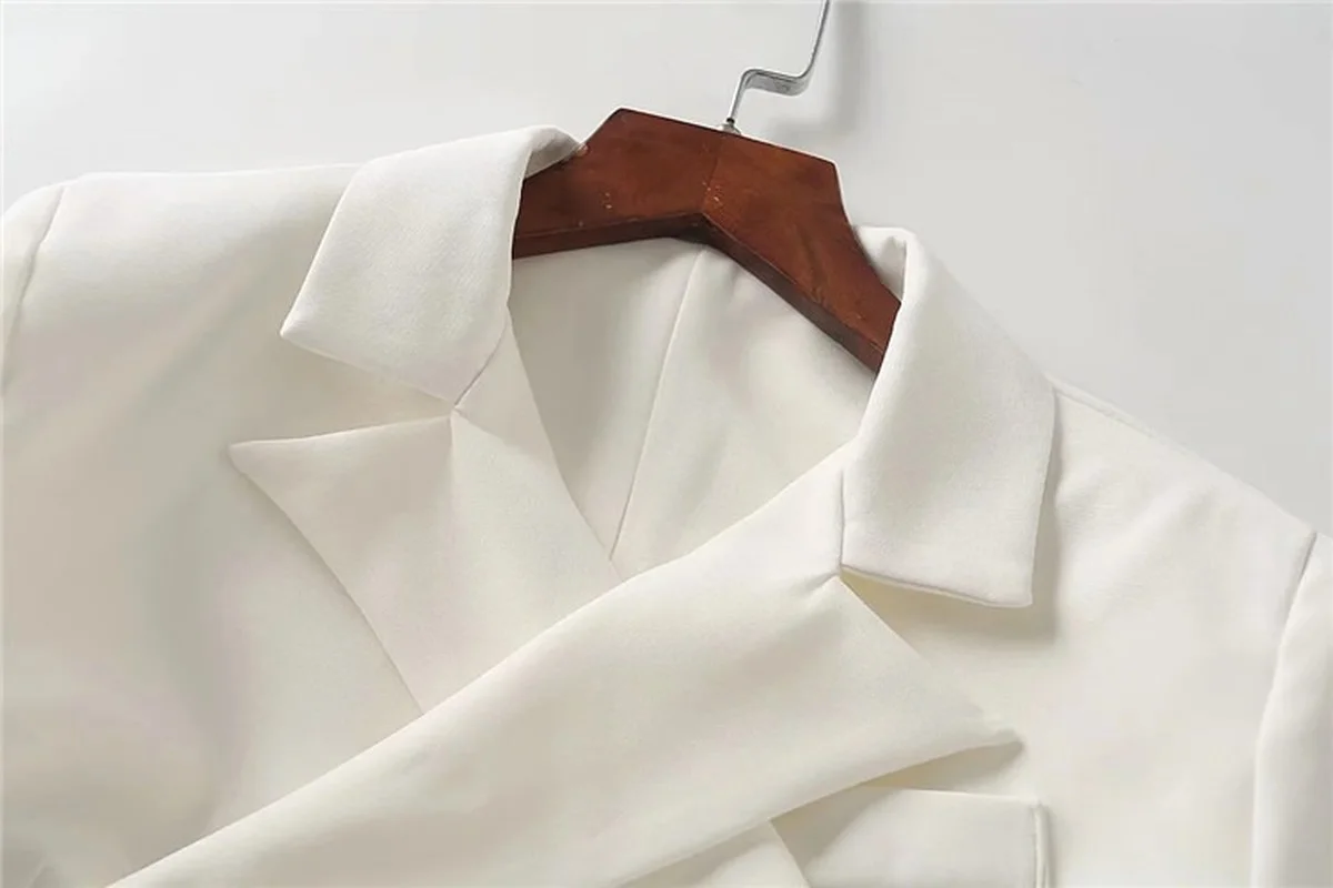 Special Design Chic Short Blazer Suit with Bandage Women Spring New Casual Slim Solid Color Blazer Korean Fashion Star Same Wear