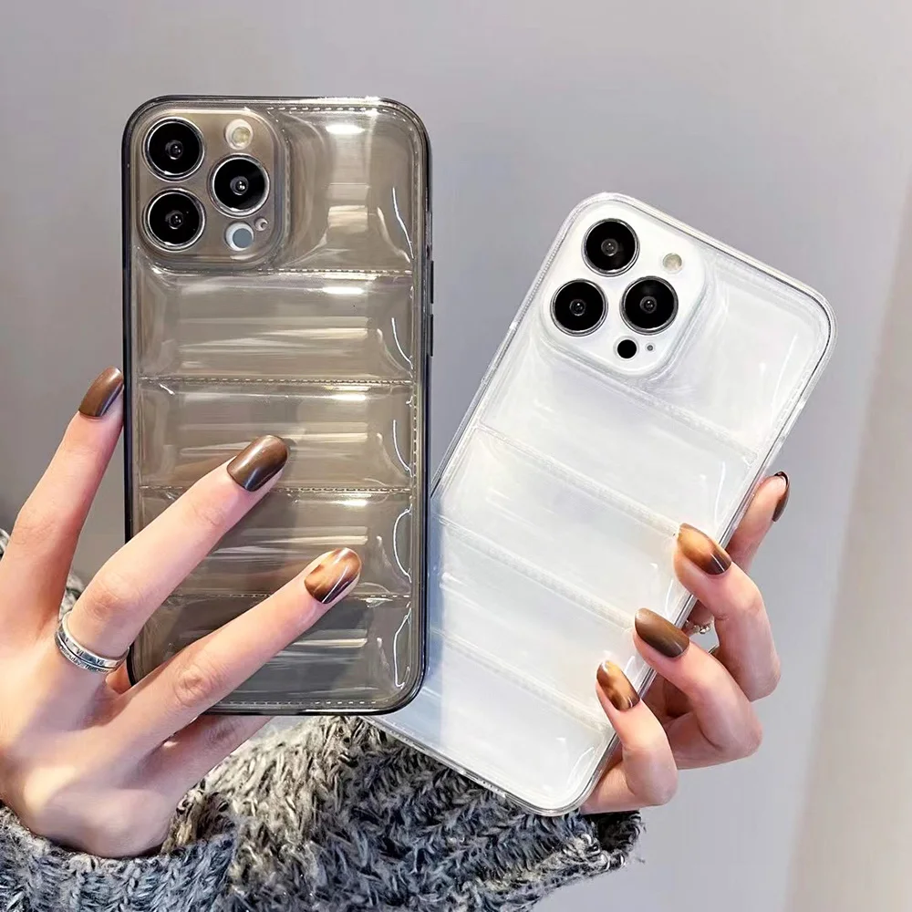 

Phone Case For iPhone 11 Pro Cases Transparent Funda iPhone XR 13 Pro Max 12 Pro 7 8 Plus X XS Max SE 2020 The Puffer Case Cover