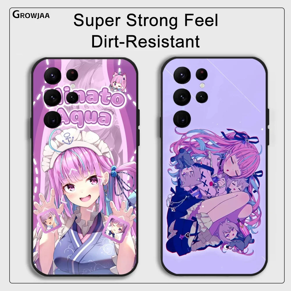 H-Hololive M-Minato A-Aqua Phone Case for Samsung Galaxy S24 Ultra S22 S23 S21 S20 5G Protective Silicone TPU Funda