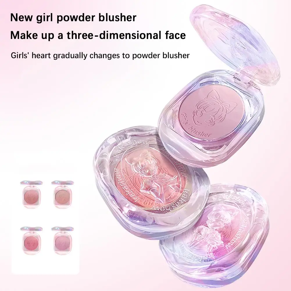 

Girls' Gradual Powder Blusher Palette Natural Matte Cheek Blush Soft Cosmetics Contour Brighten Silky Makeup Long Face Last F7W8