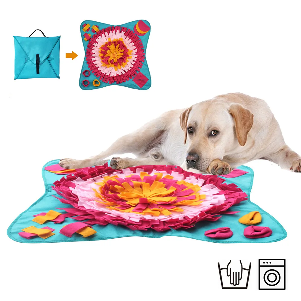 

Pet Snuffle Mat for Dogs,Interactive Feed Puzzle for Boredom Encourages Natural Foraging Skills for Cats Rabbits Dogs Bowl