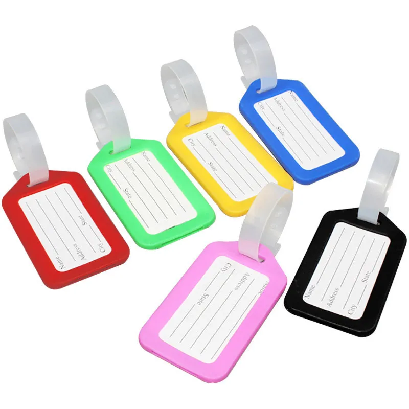3pc Cute Luggage Tag Plastic Baggage Tags Women Men Boarding Shipping Suitcase ID Address Name Holder Bag Label Travel Accessory images - 6