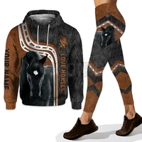 yx girl love horses custom you name combo hoodie legging combo outfit yoga fitness legging women 3d printed apparel
