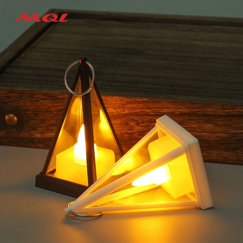 

MQL Pyramid 3D Triangle Electronic Candle-Holder LED Candle Night Light Party Atmosphere Decoration Ornament Props Home Decor
