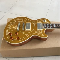 top quality gold color electric guitarstandard guitarra rosewood fingerboard gitaar mahogany body musical instruments