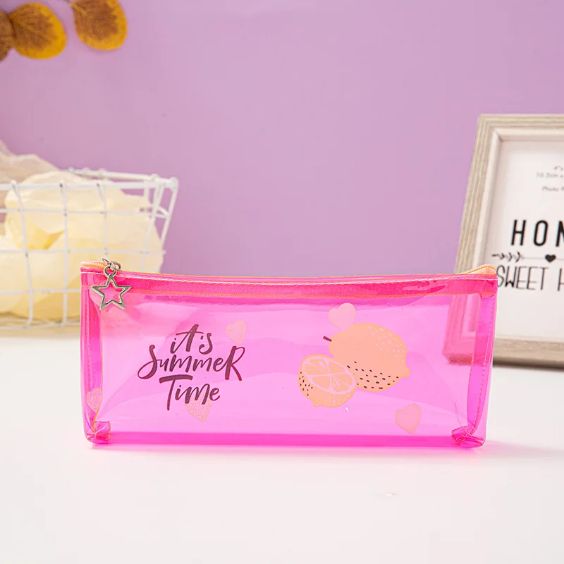 Прозрачный чехол для карандашей с фруктами канцелярские принадлежности из ПВХ