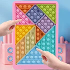 Шахматная головоломка с пузырьками для Тетрис, 2 в 1, настольная математическая игра, развивающая игрушка, сенсорная игра с пузырьками для декомпрессии