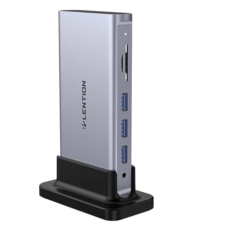 

Док-станция Lention 12 в 1 с USB Type-C на Multi 4K60HZ HDMI RJ45 USB 3,0 с питанием (100 Вт)
