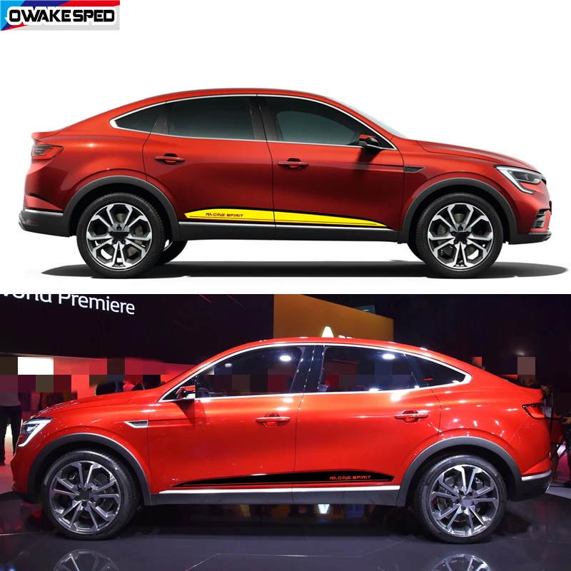 2 шт. боковые декоративные наклейки для кузова двери автомобиля Renault ARKANA Racing Spirit