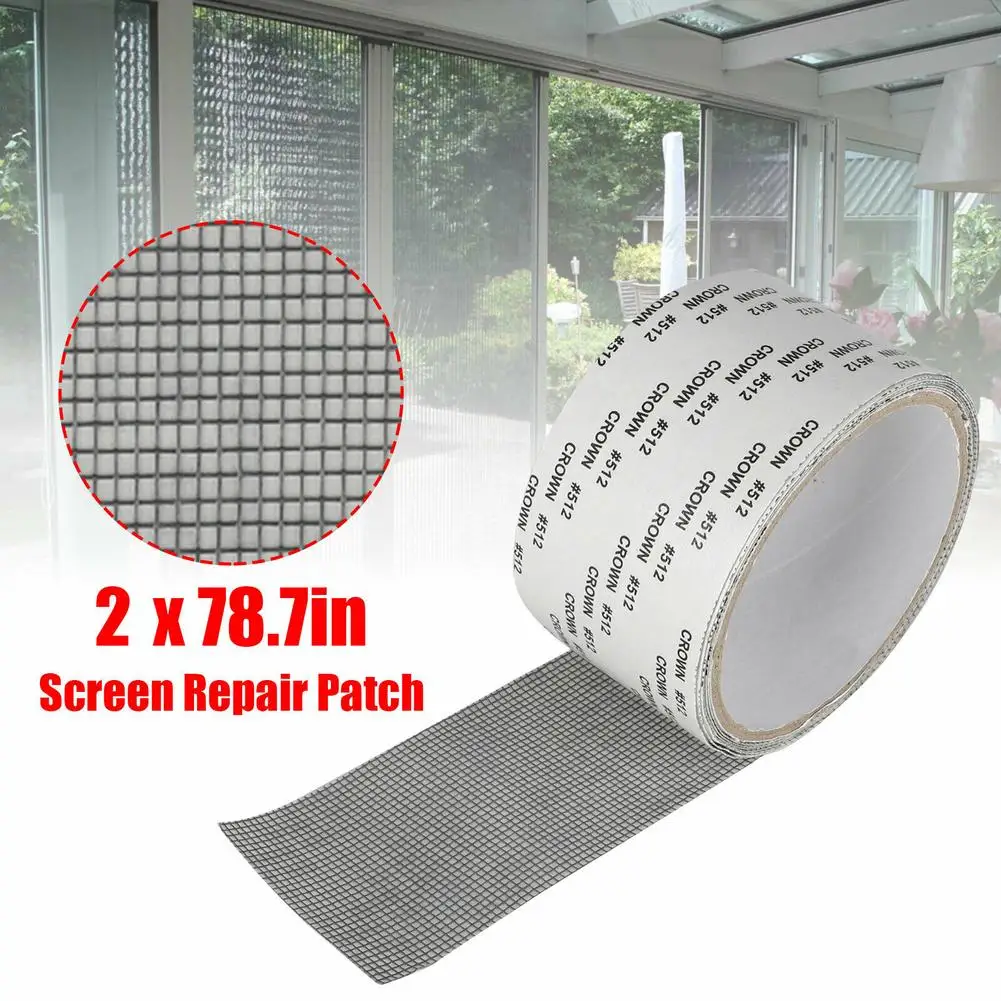 

Window Screen Repair Patch Adhesive Fiberglass Mesh Hole Repaire Tape 5x200cm For Tent Nets Swimming Pool Screens