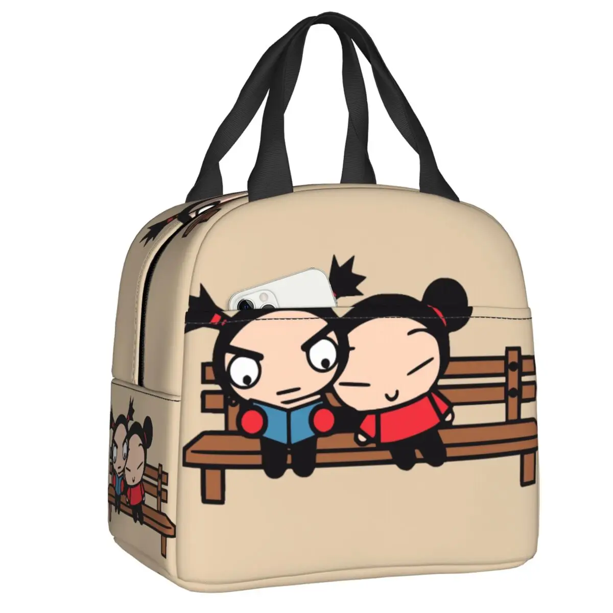 

Cartoon Anime Pucca Lunch Bag Leakproof Thermal Cooler Insulated Lunch Tote Box for Women School Picnic Travel Food Bags