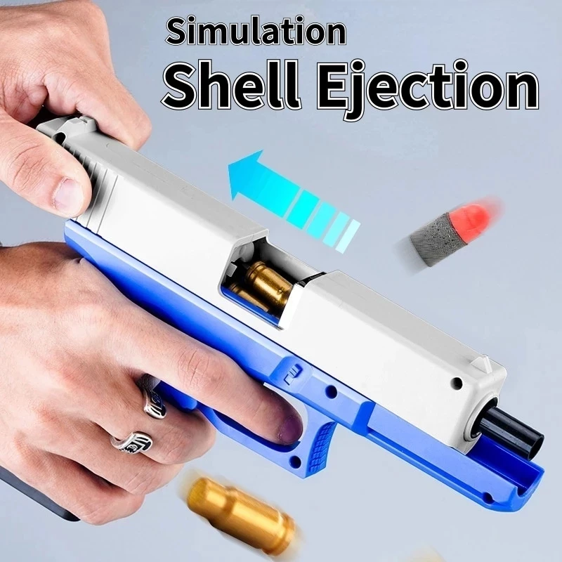 

2022 Shell Ejection Glock Toys Gun Airsoft Soft Bullet Pistol Blaster Foam Darts Weapon Model For Children Shooting Outdoor Game