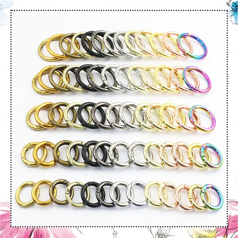 

5Pcs 16-38mm Metal Spring Gate O Ring Openable Keyring Bag Belt Strap Chain Buckles Snap Clasp Clip Trigger Leather Craft